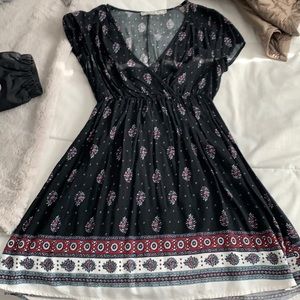 Dress with low v neck